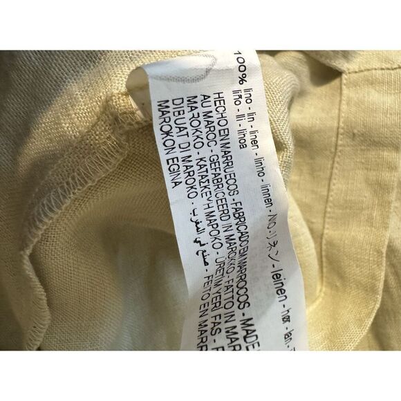 Zara Stone Linen Puff Sleeve Dress Bloggers Size Small Large Summer Boho - Picture 6 of 6